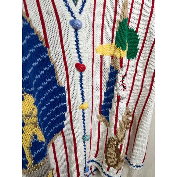 1990s Design Options Baseball Little League Maximalist Kidcore Sweater Vest XL - Picture 6 of 9